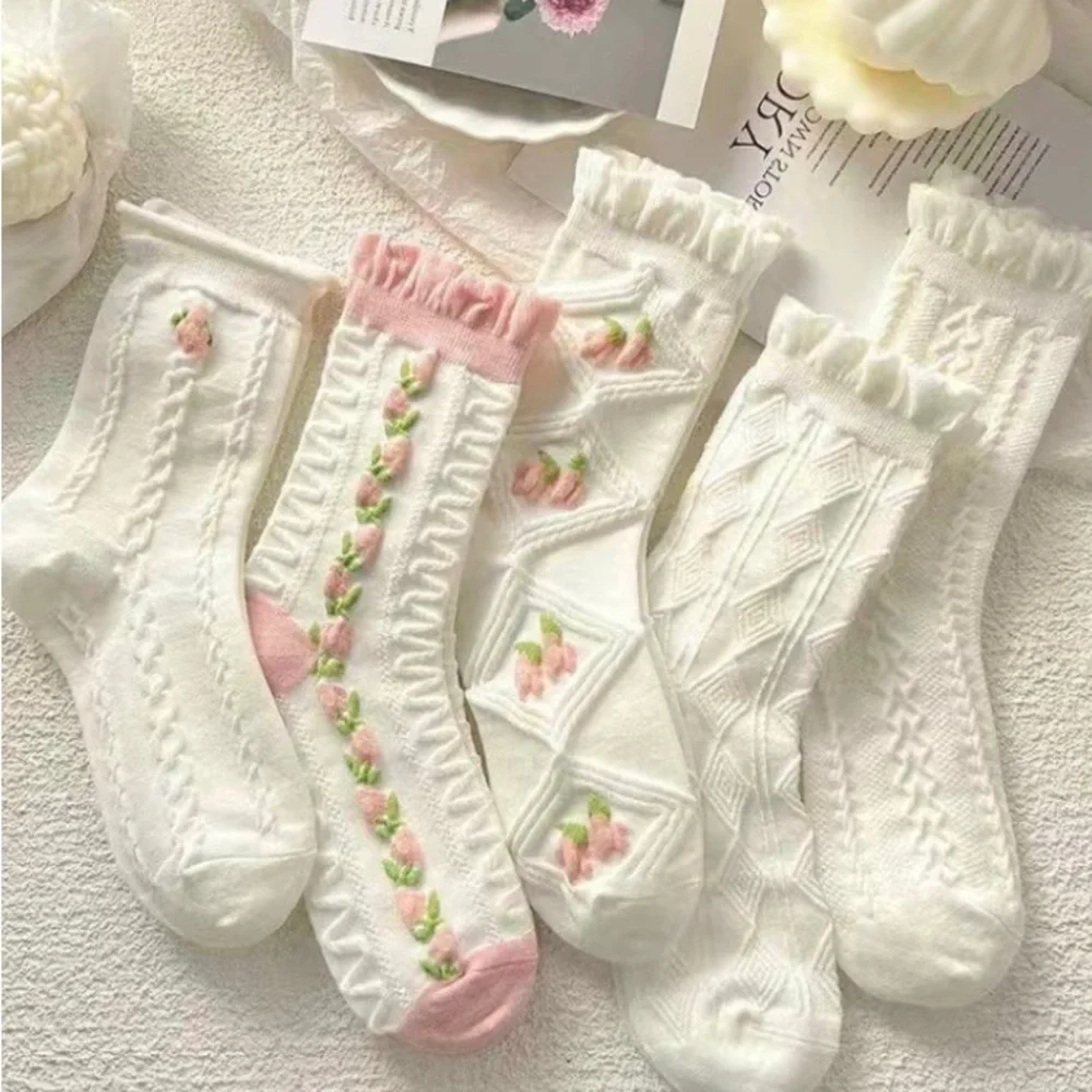 NEW 5-Pack Soft Frilly Ankle Socks Size 5-10